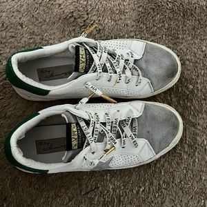 Vintage Havana Green, Gold and White Gadol 7.5 Worn Sneakers